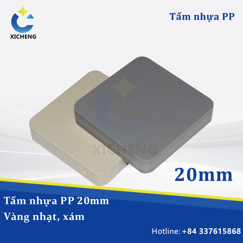 Pp Tấm nhựa 20mm Vàng nhạt, xám