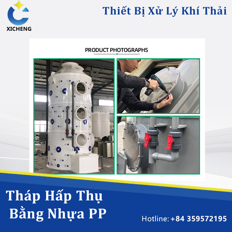 Tháp Hấp Thụ Bằng Nhựa PP
