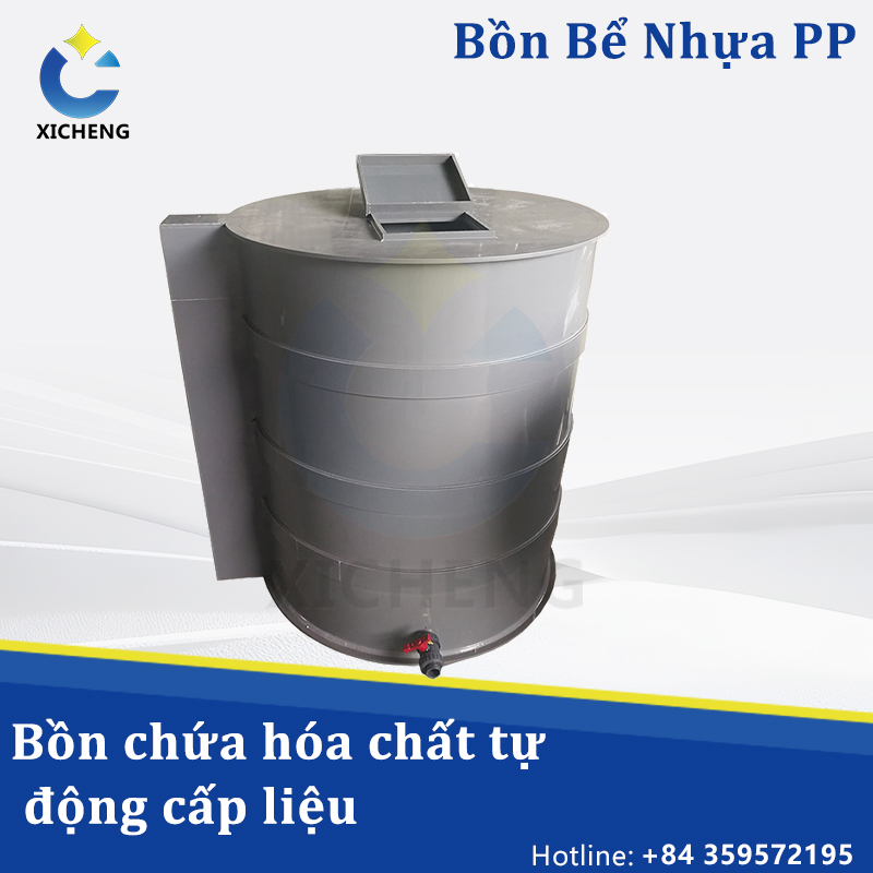 Bể Nhựa PP Tròn Bồn chứa hóa chất tự động cấp liệu