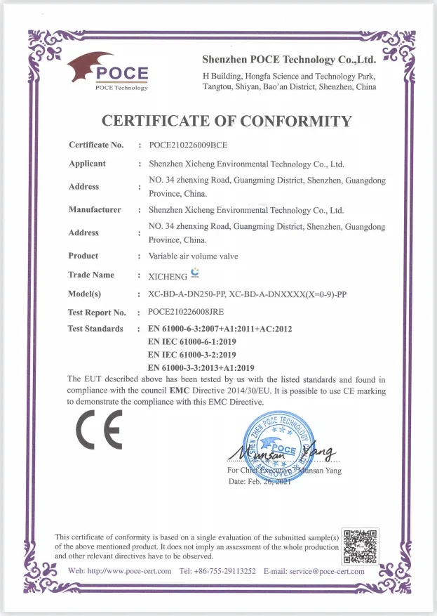 Chứng nhận hợp quy cho van gió